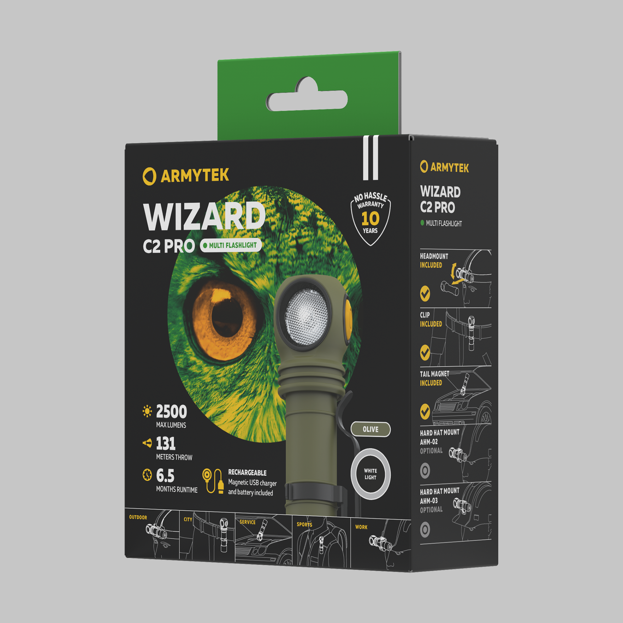 картинка Фонарь налобный Armytek Wizard C2 Pro White (Olive)