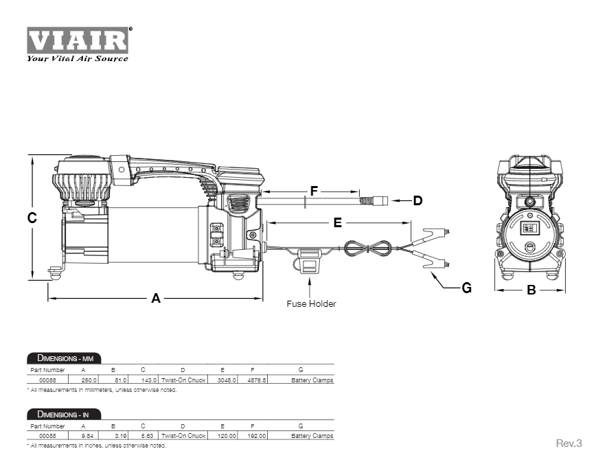 картинка Компрессор автомобильный переносной 12V VIAIR 88P