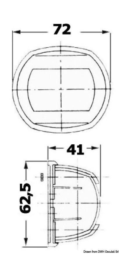 картинка Огонь ходовой Compact 12, нержавеющий корпус, 12 В, красный