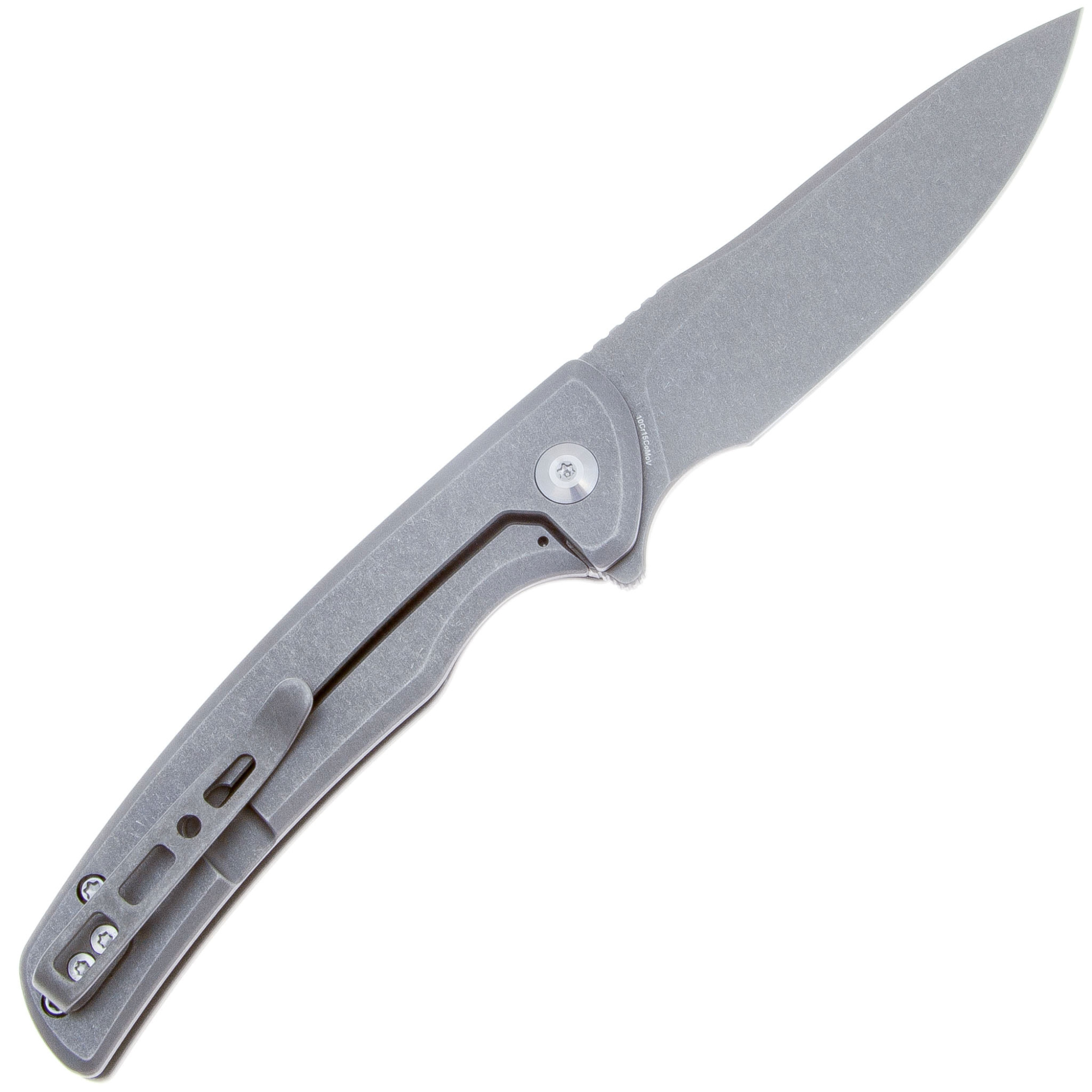 картинка Складной нож SENCUT Tynan 10Cr15CoMoV Steel Gray Stonewashed Handle Stainless Gray