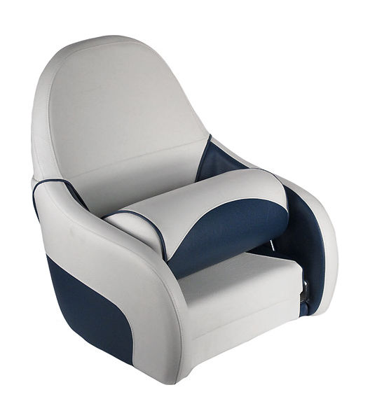 картинка Кресло OCEAN 51 мягкое, подставка, обивка белый/синий винил