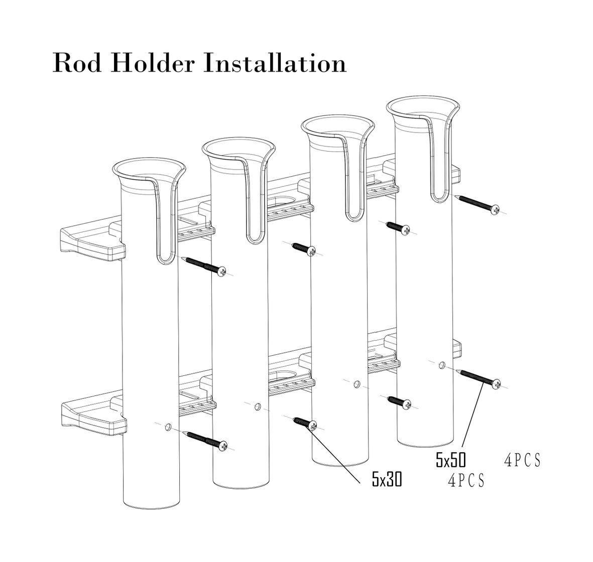 картинка Держатель спиннинга 4 стакана, белый