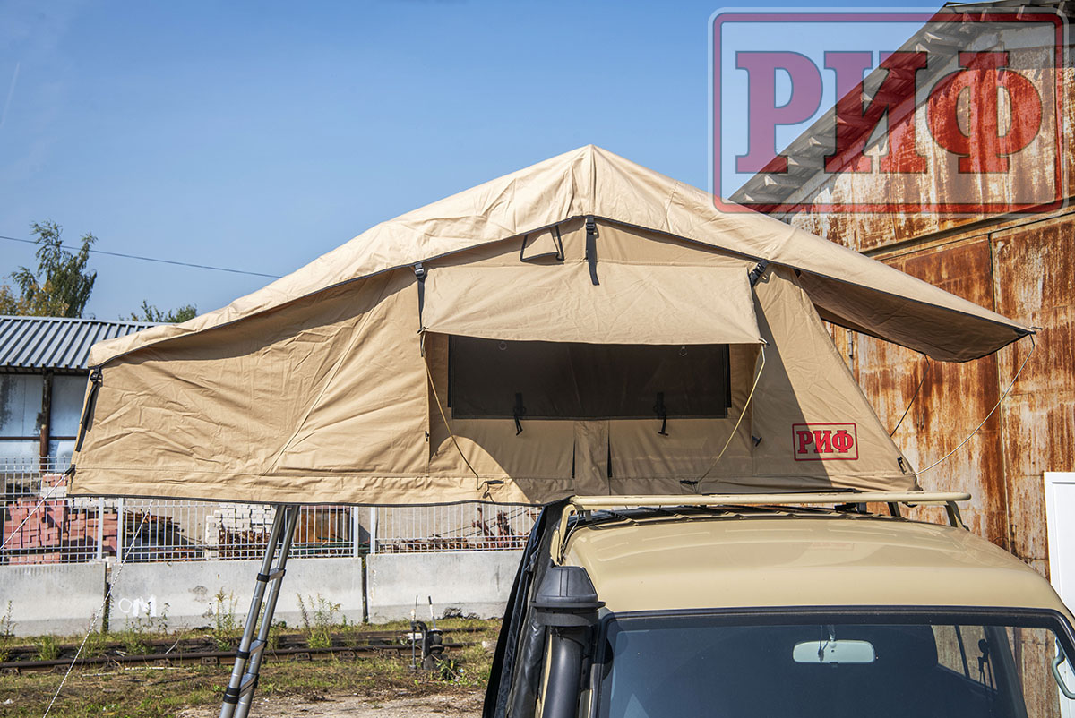картинка Палатка на крышу автомобиля РИФ Soft RT02-140, тент песочный
