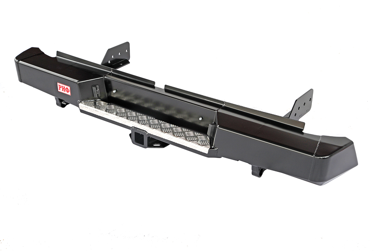 картинка Бампер задний РИФ Mitsubishi L200 2015+ с квадратом под фаркоп