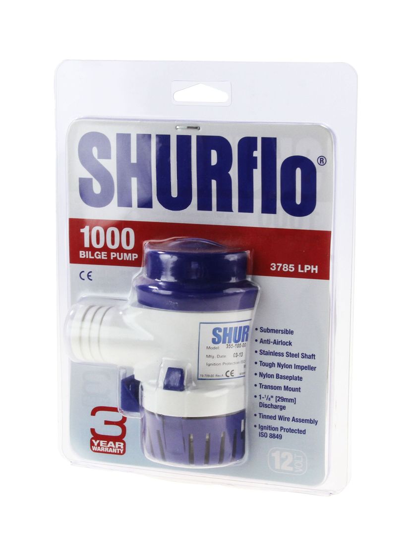 Помпа осушительная Shurflo, 12 В, 1000GPH (3785 л/час)
