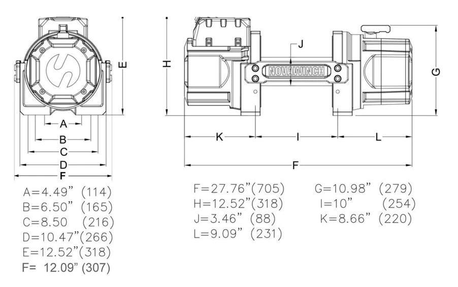 картинка Лебедка Winching ETALON 18500 12В сталь