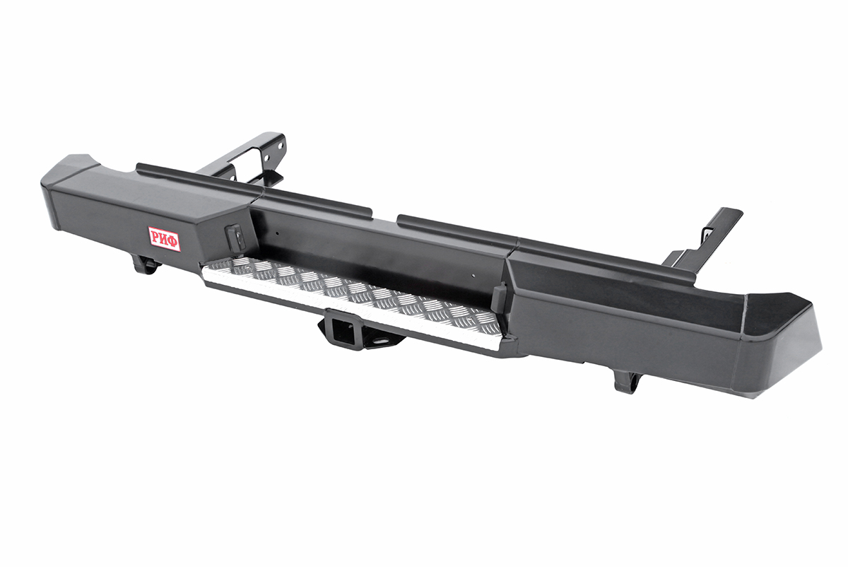 картинка Бампер задний РИФ Toyota Hilux 2015+ с квадратом под фаркоп