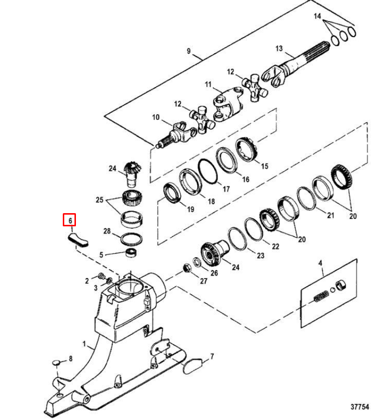 картинка Вставка резиновая MERCRUISER - ALPHA ONE GEN II (Quicksilver)