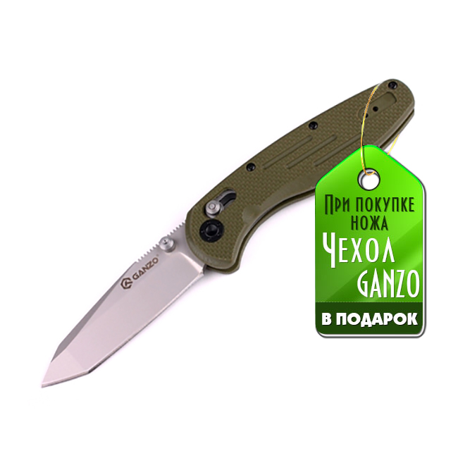 картинка Нож Ganzo G701 зеленый G10
