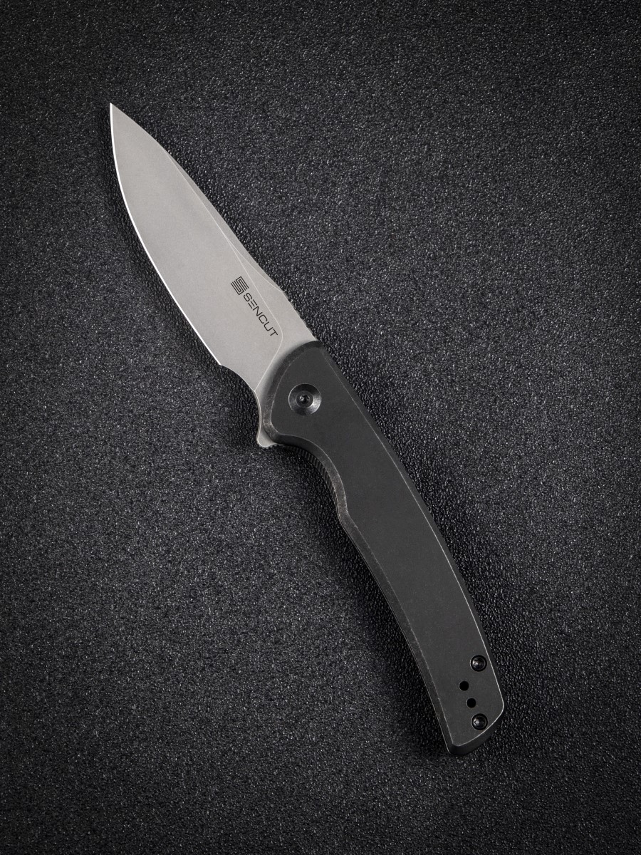 картинка Складной нож SENCUT Tynan 10Cr15CoMoV Steel Gray Stonewashed Handle Stainless Black