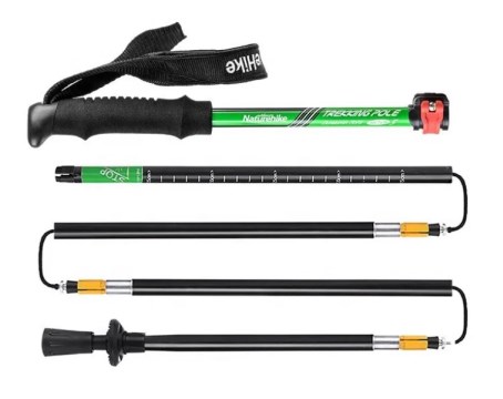 картинка Палки треккинговые, алюминиевые, 5 уровней, зеленые, для ходьбы (2 шт.)