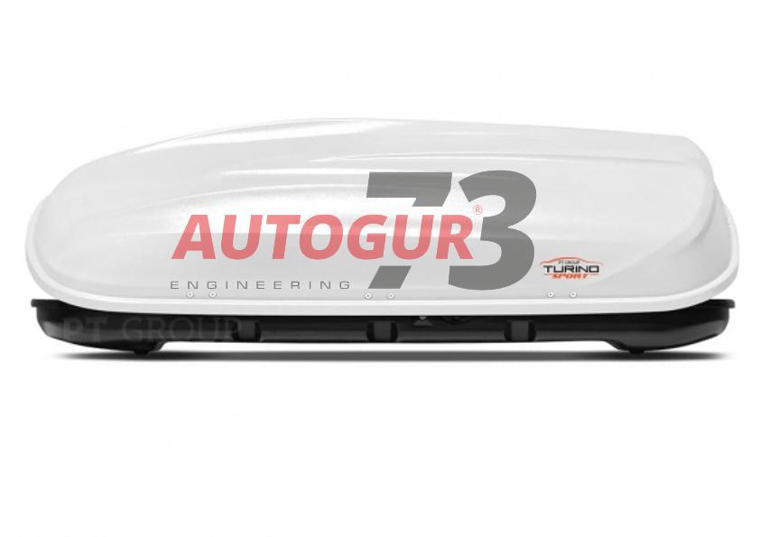 Бокс-багажник на крышу аэродинамический белый "Turino Sport" 480 л