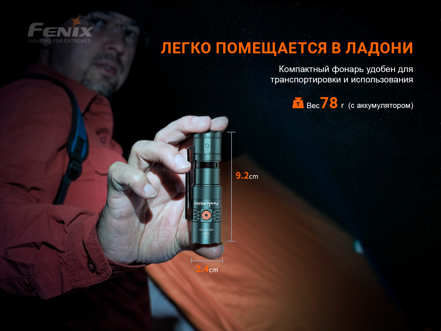 Фонарь Fenix тактический PD25R зеленый 800 люмен