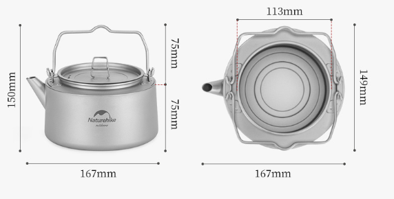 картинка Чайник походный Naturehike 1 л., титановый