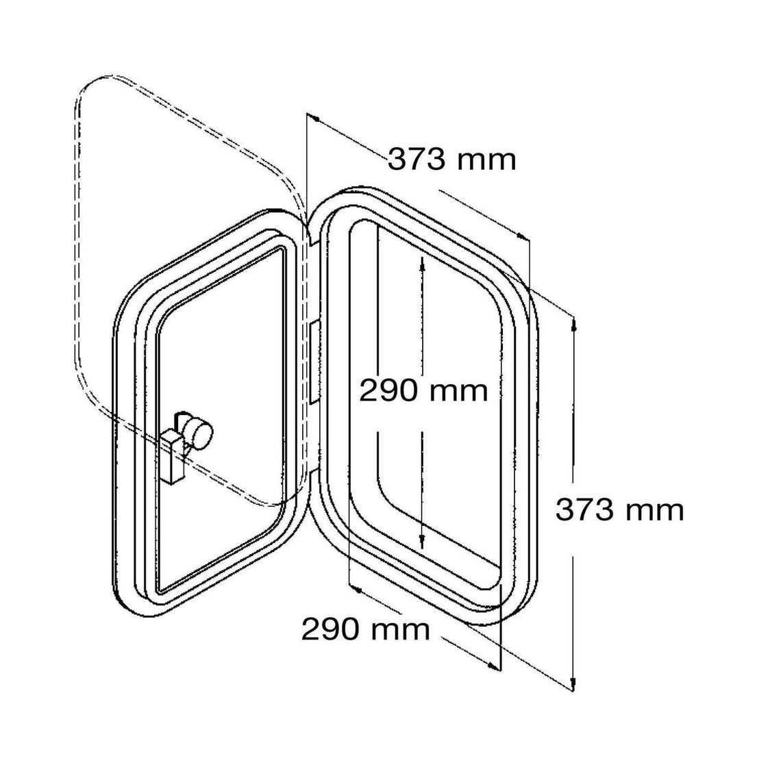 картинка Люк смотровой 373 х 373 мм, черный