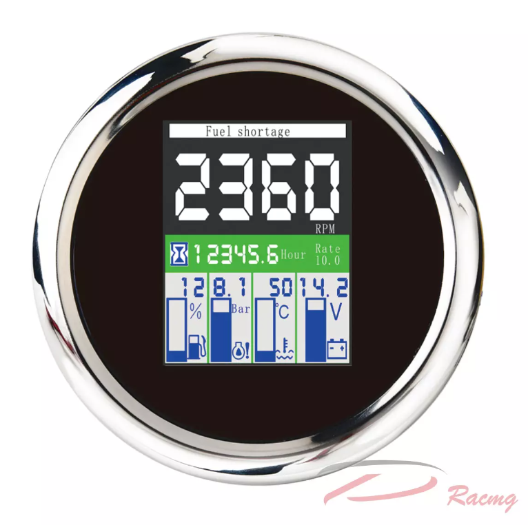 картинка Прибор многофункциональный электронный 6в1 (д.85мм; черный, хромированный ободок) (DEPO)