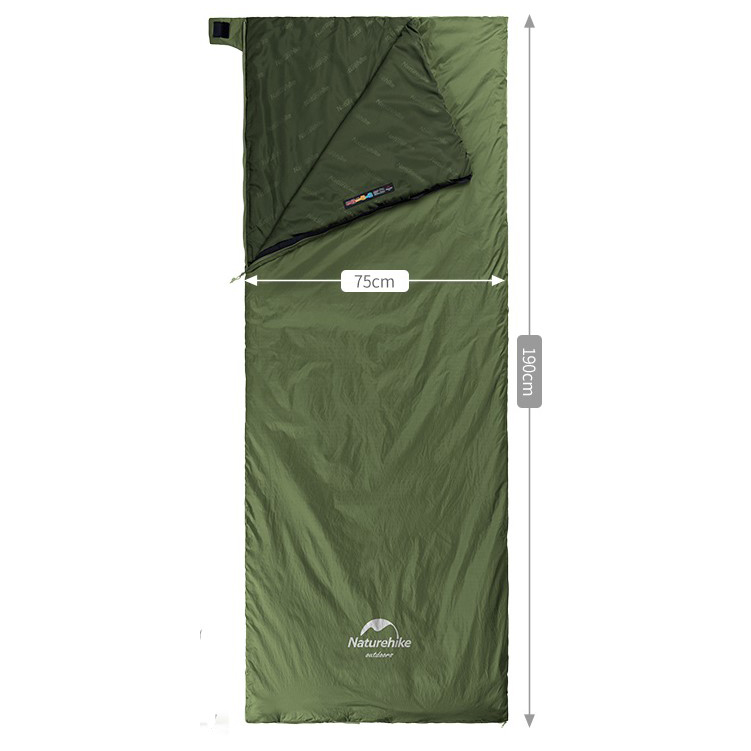 картинка Мешок спальный Naturehike LW180, 190х75 см, (ТК: +15C), зеленый