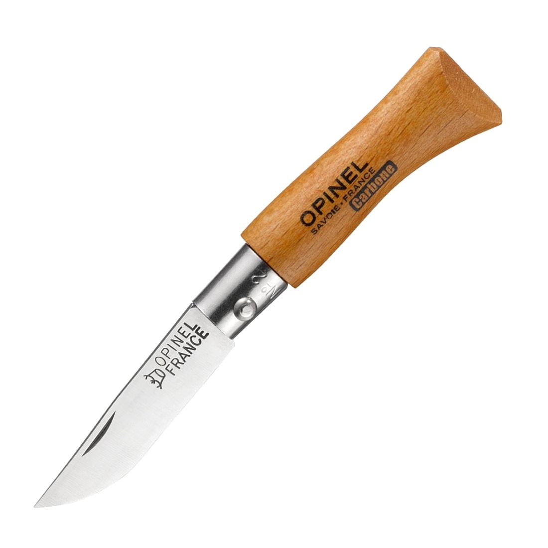 картинка Нож Opinel №2 углеродистая сталь, рукоять из дерева бука