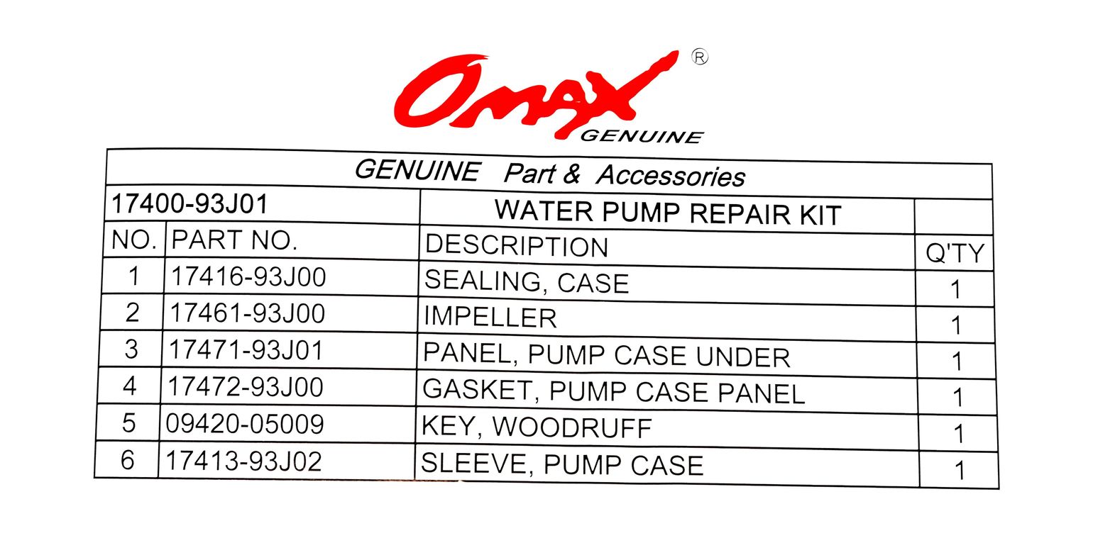Ремкомплект помпы Suzuki DF200-250, Omax