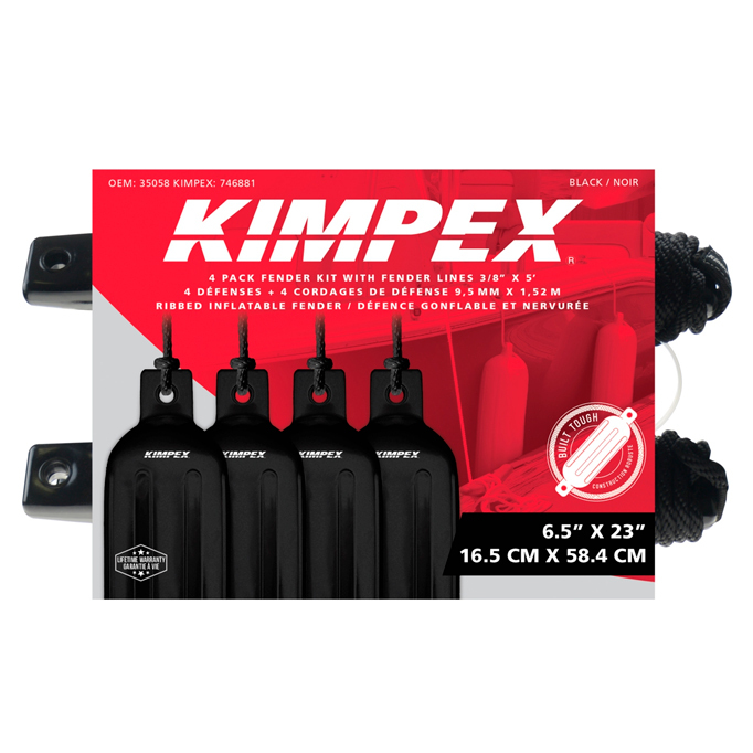 картинка Комплект кранецев (4 шт) с шнурами Kimpex 584х165, черный