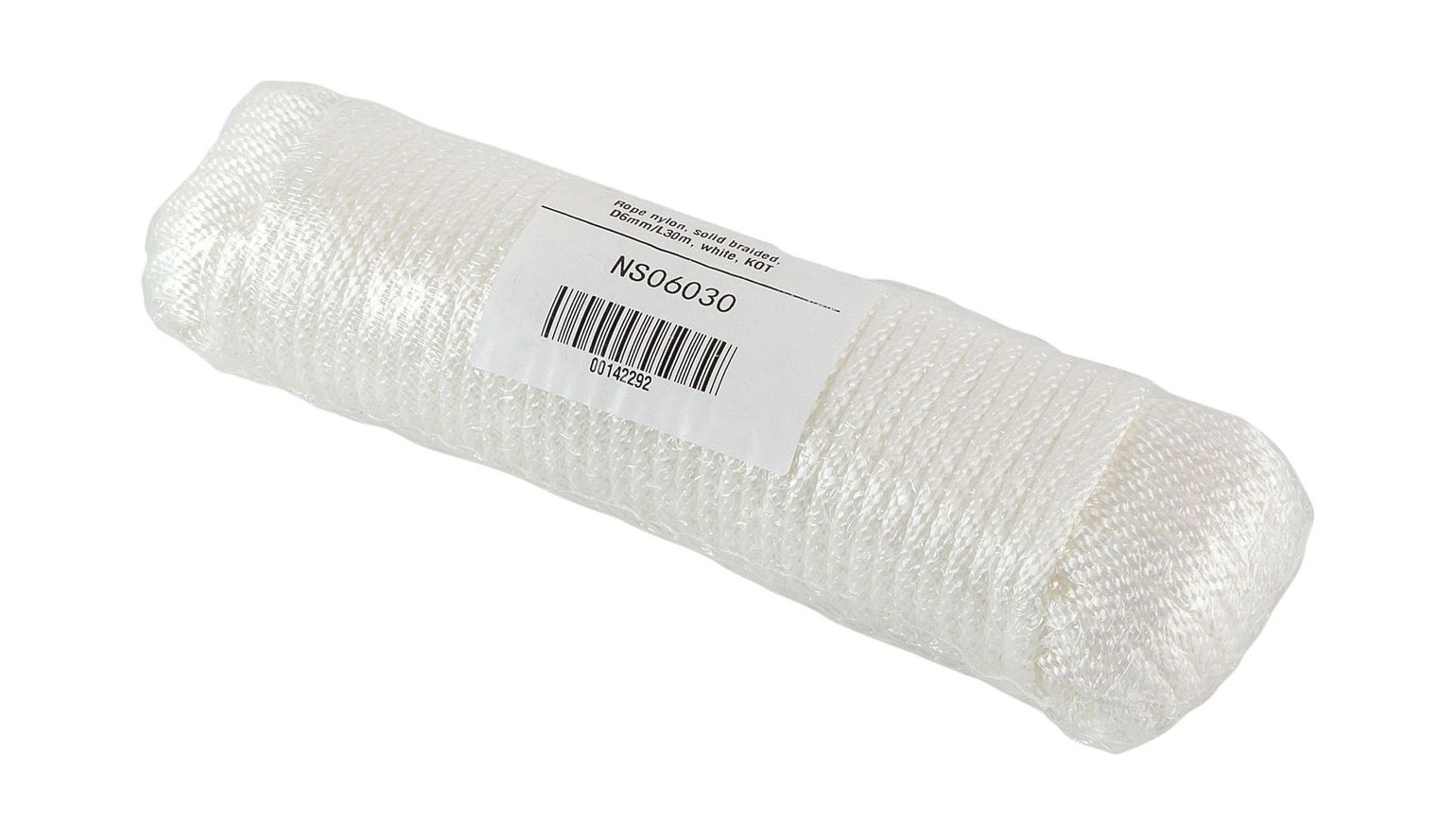 картинка Веревка сплошного плетения d6мм, L30м белый, Marine Rocket