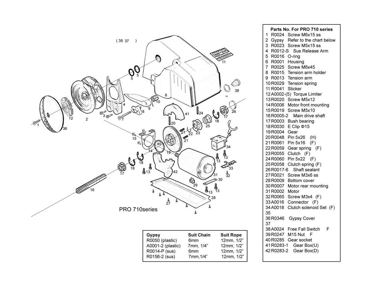 картинка Лебедка якорная South Pacific 710F горизонтальная, 700Вт, 12 В,