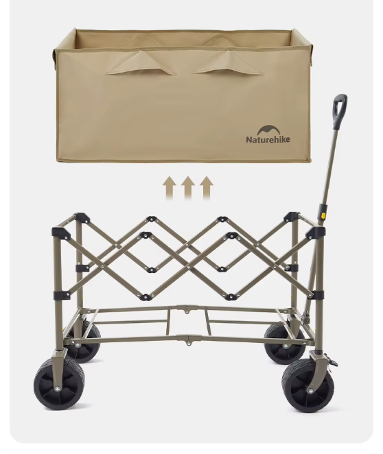 картинка Тележка туристическая Naturehike Light 107х60х80 см, 250 л, коричневая