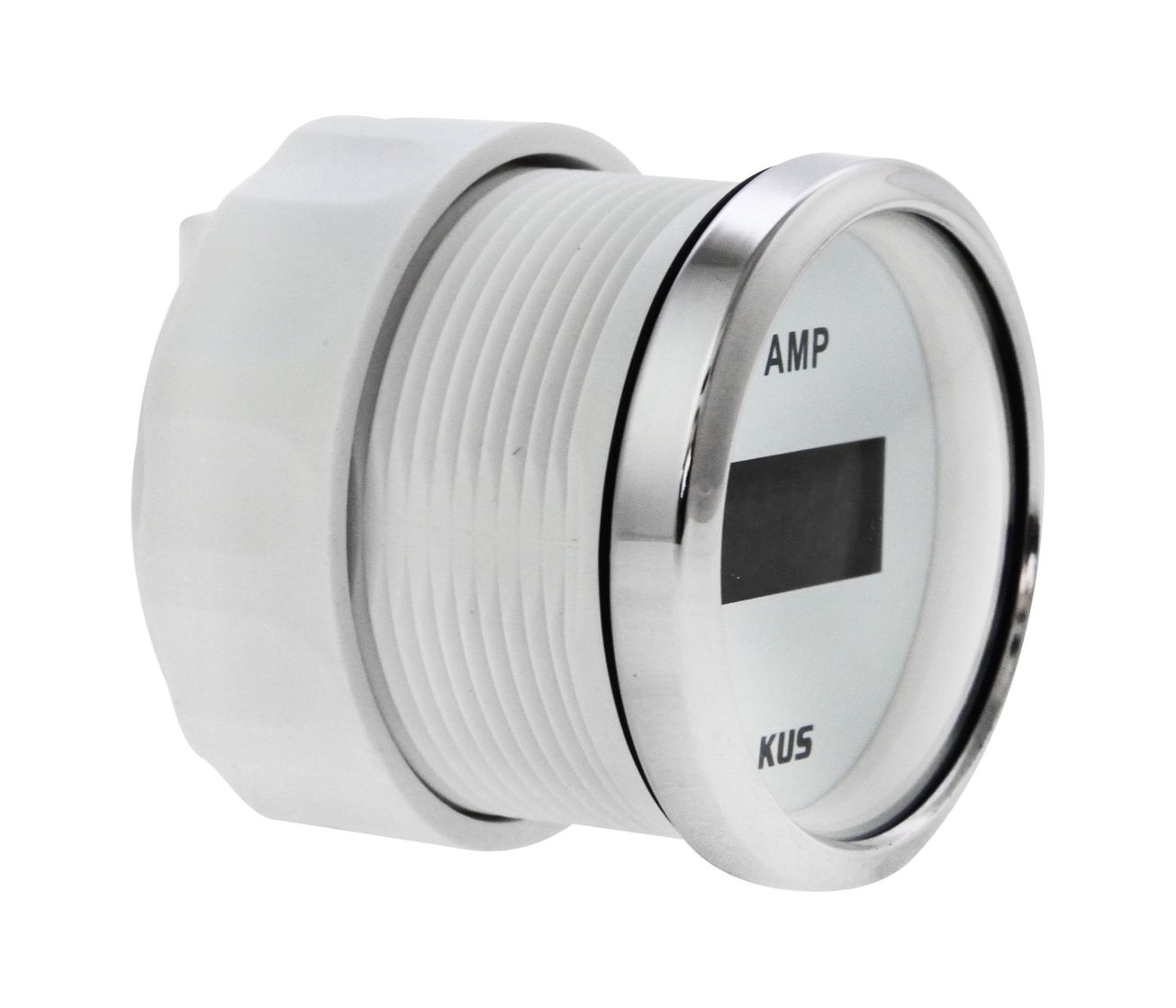 картинка Амперметр цифровой -/+50 А, белый циферблат, нержавеющий ободок, д. 52 мм