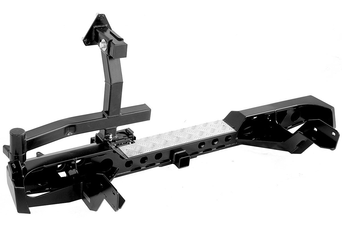 картинка Бампер задний РИФ Mazda B2500/BT50/Ford Ranger T5 с квадратом под фаркоп, калиткой и фонарями