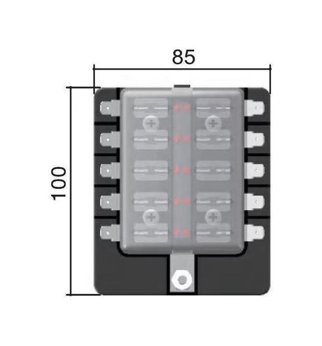 картинка Блок на 10 предохранителей с индикацией исправности предохранителя, Marine Rocket