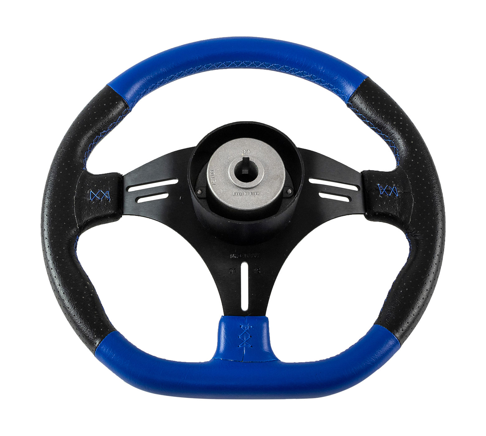 картинка Рулевое колесо PORTOFINO обод черносиний, спицы черные д. 355 мм