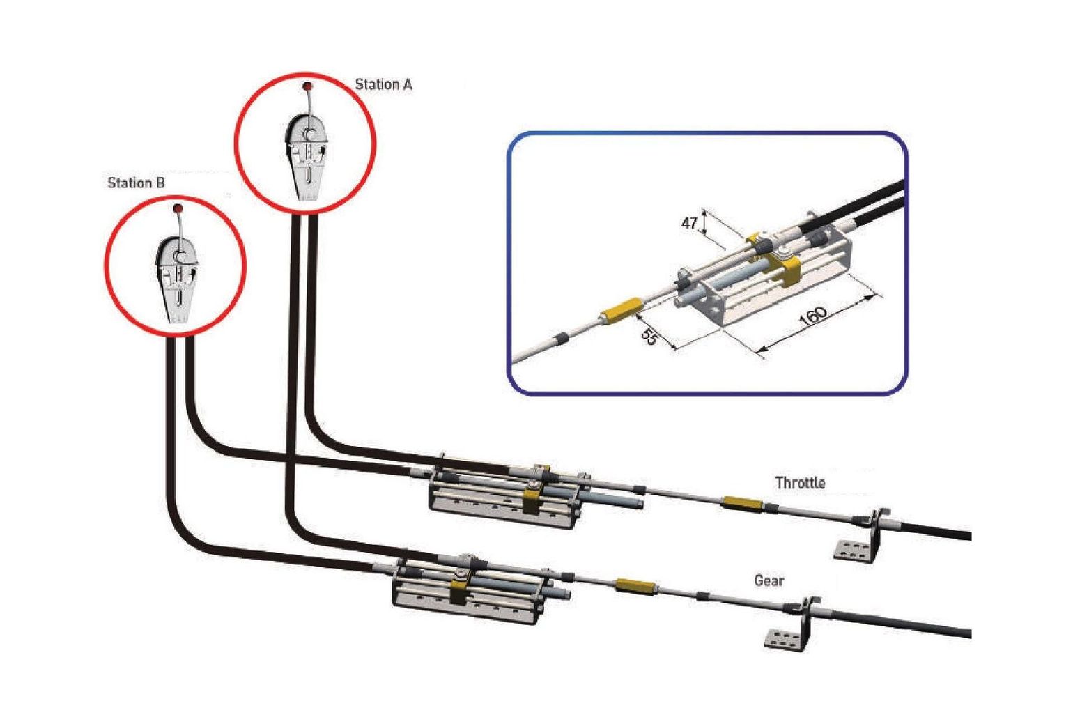 картинка Блок для 2-х постового управления
