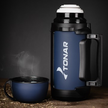 картинка Термос ТОНАР 1400 мл. (крышка-кружка, с дополнительной чашкой)