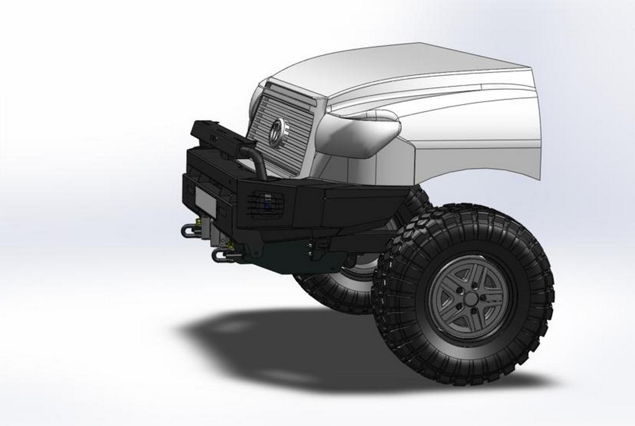 картинка Бампер передний KDT с местами под штатные ПТФ III поколения Tundra