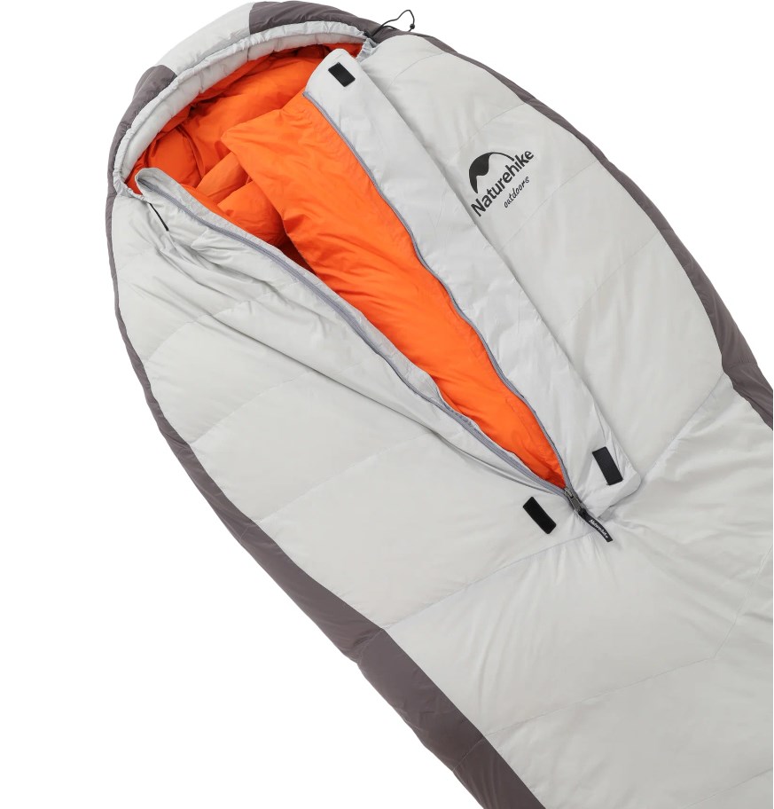 картинка Мешок спальный Naturehike Arctic-17, 200х75 см, (правый) (ТК: -17C), серебристый
