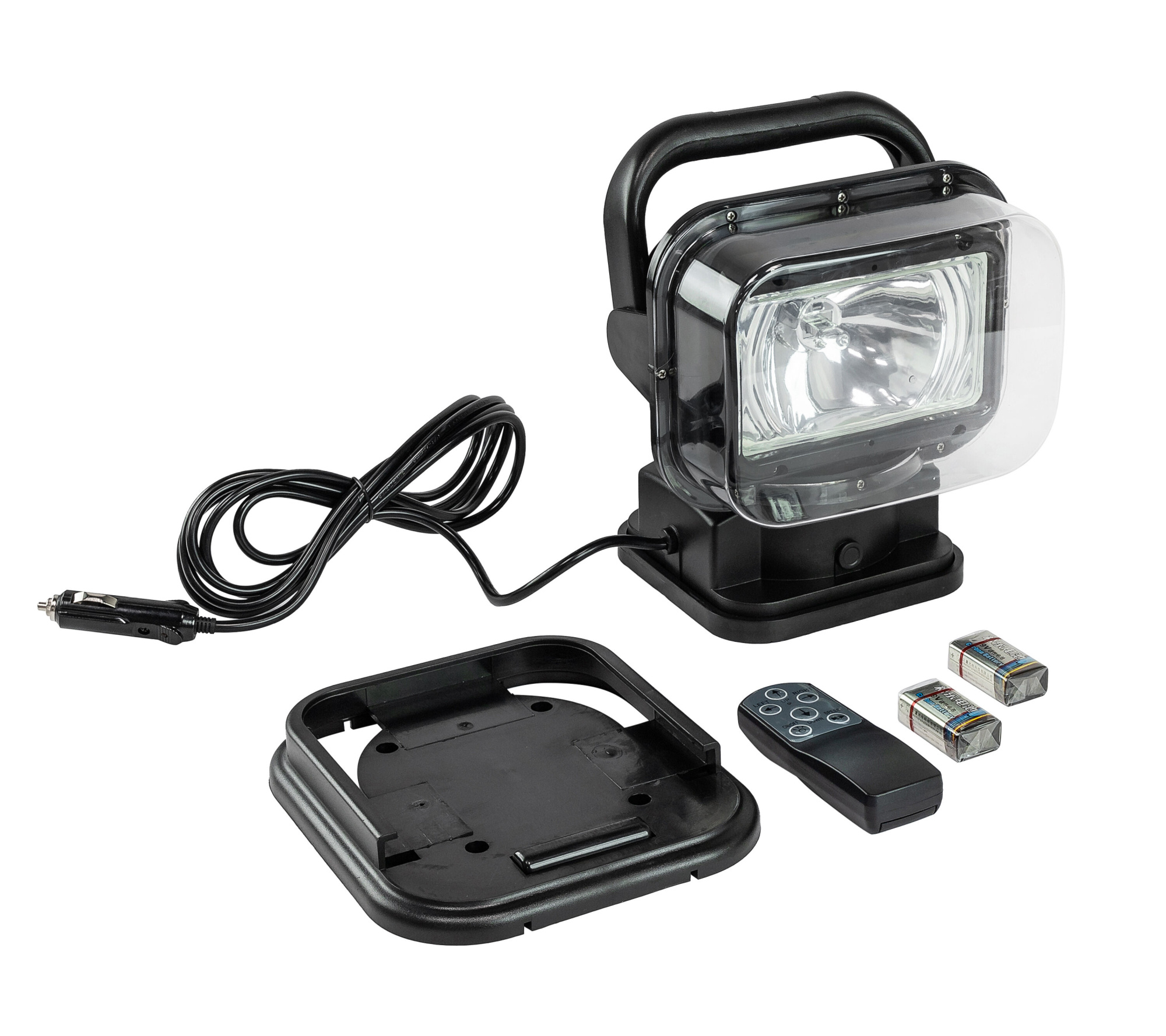 картинка Прожектор с дистанционным управлением, черный корпус, галоген, брелок