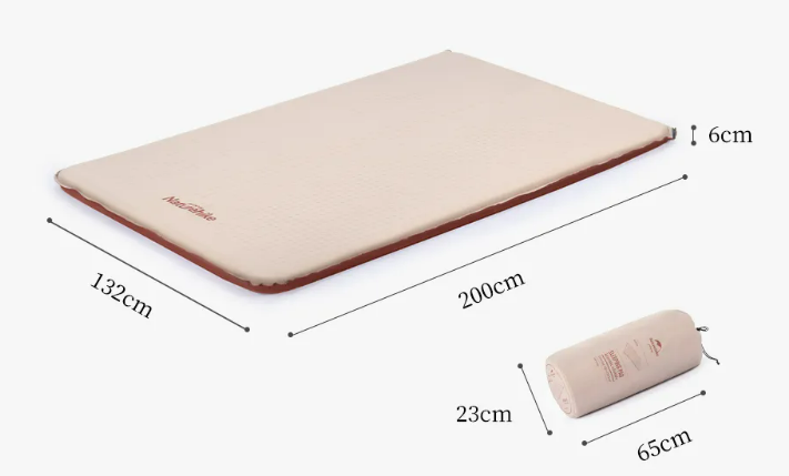 картинка Коврик самонадувающийся Naturehike двойной 200х132х6 см,  Олива