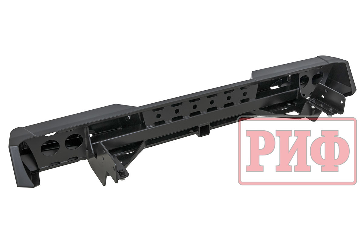 картинка Бампер задний РИФ Isuzu D-MAX с квадратом под фаркоп и фонарями, стандарт