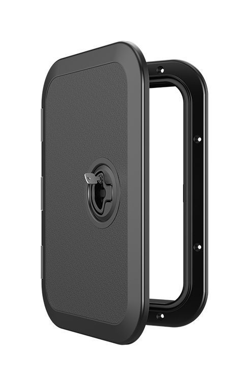 картинка Люк смотровой 270 х 375 мм черный, с замком, Marine Rocket