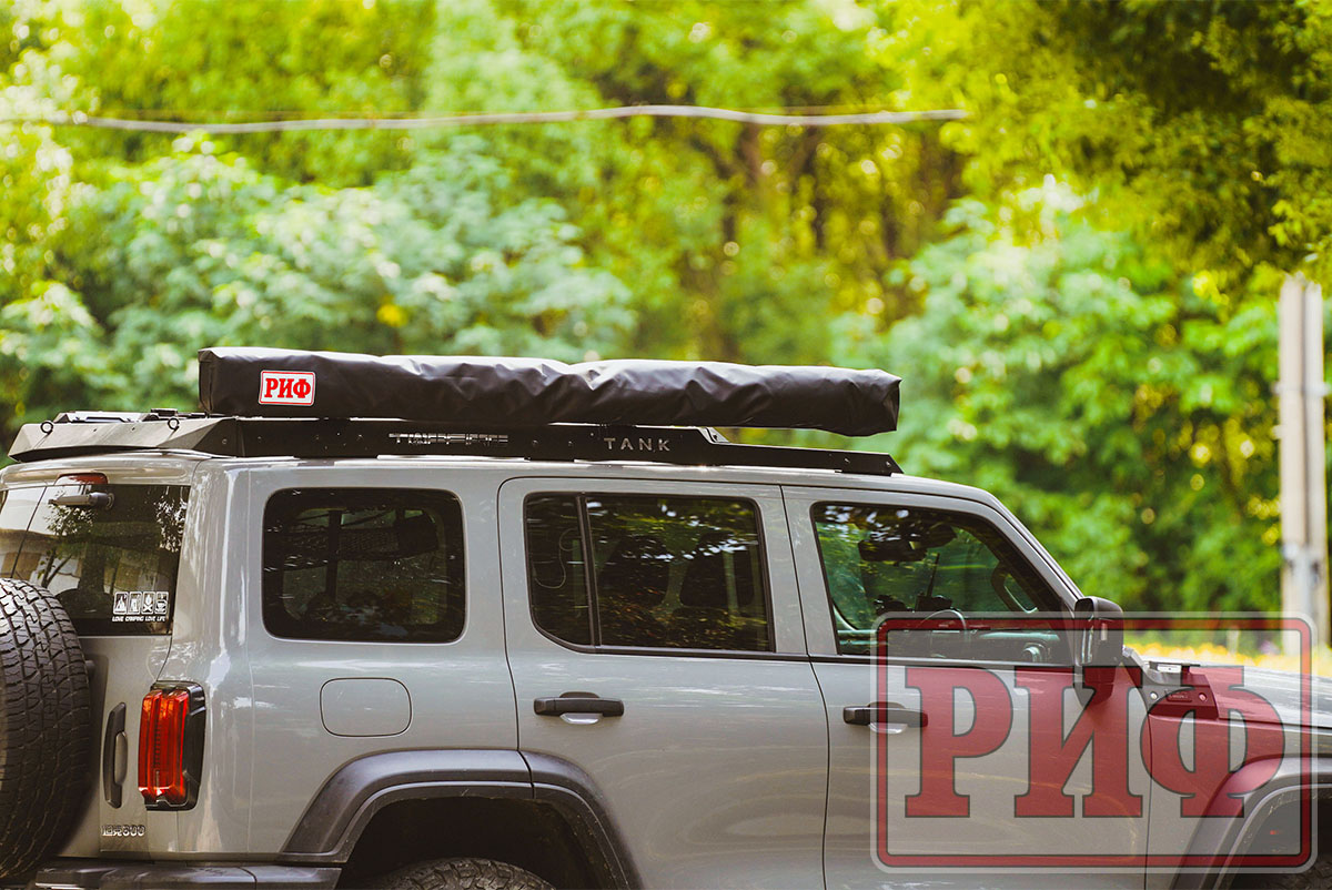 картинка Маркиза автомобильная РИФ веерная, безопорная 2,0х2,0 м (правая)