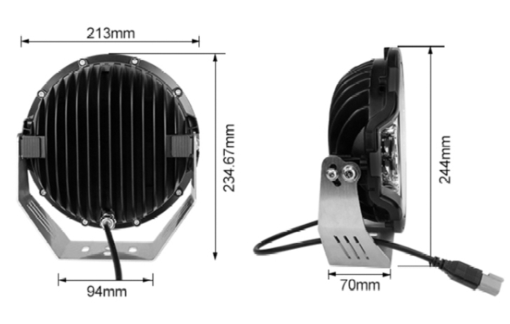 картинка Светодиодные фары комбинированного света AURORA 229 мм 205W LED