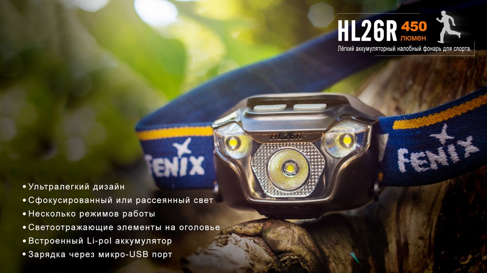 картинка Налобный фонарь Fenix HL26R голубой