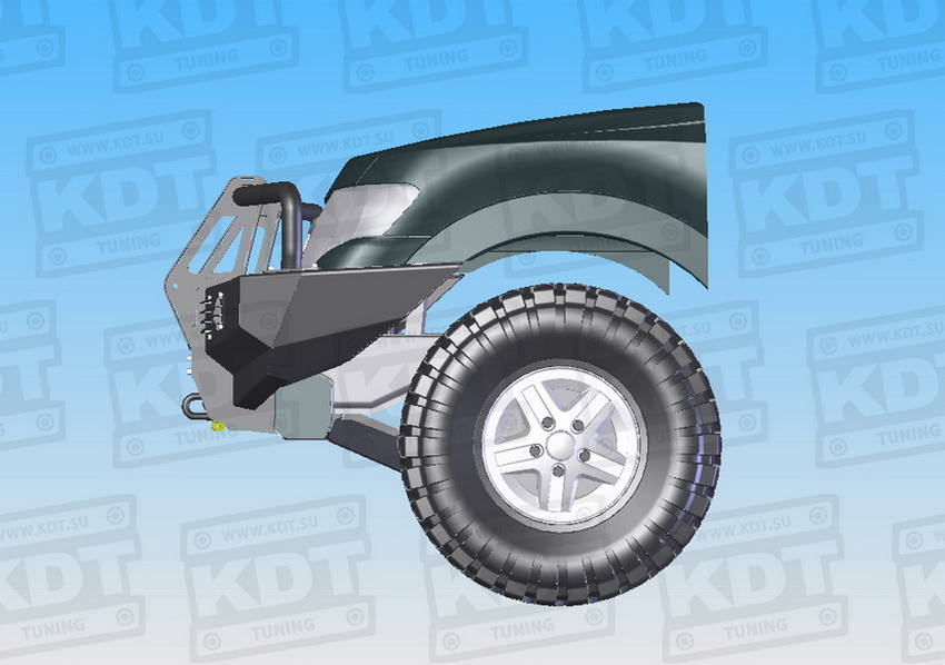 картинка Бампер передний KDT силовой со съёмным кенгурином для Mitsubishi Pajero IV