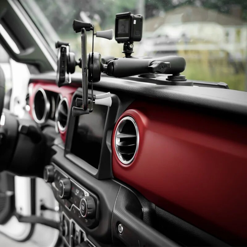 Крепление RAM Tough-Track салазки на переднюю панель 18-21' Jeep JL/Gladiator (RAM-DT-204-TRACK-A12U)