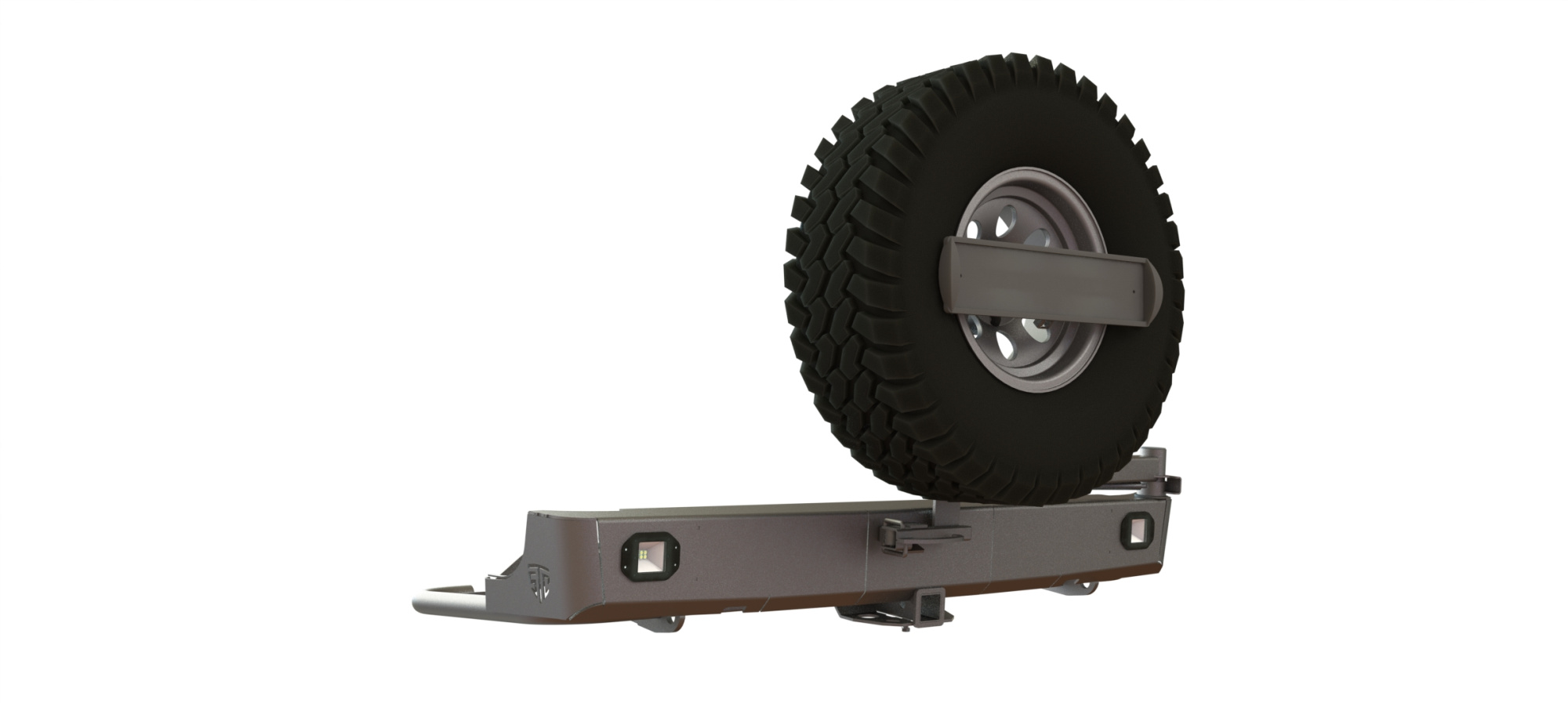 картинка Бампер силовой задний Toyota Hilux 2015+ квадрат, калитка центр, птф