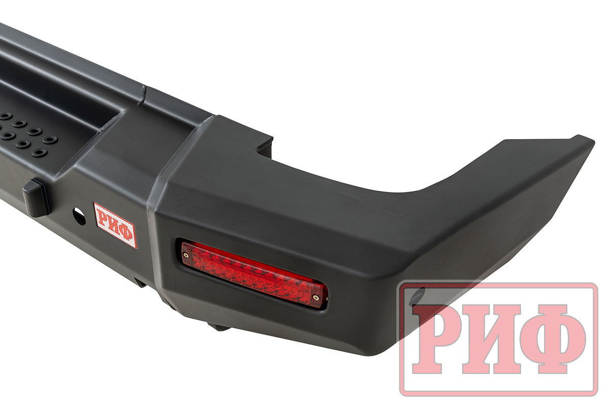 картинка Бампер задний TANK 300 с квадратом под фаркоп и фонарями силовой РИФ