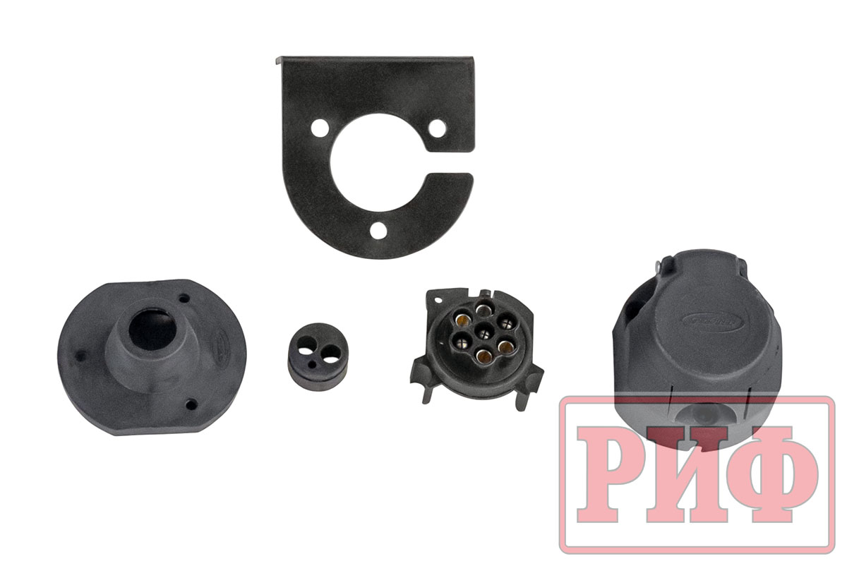 картинка Бампер задний РИФ Toyota Land Cruiser 78 с квадратом под фаркоп, калиткой и фонарями