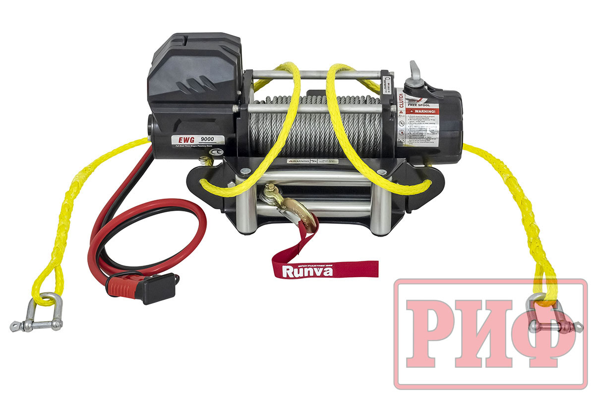 картинка Переносная лебедка РИФ 9000U c квадратом для фаркопа, сталь (облегченная)
