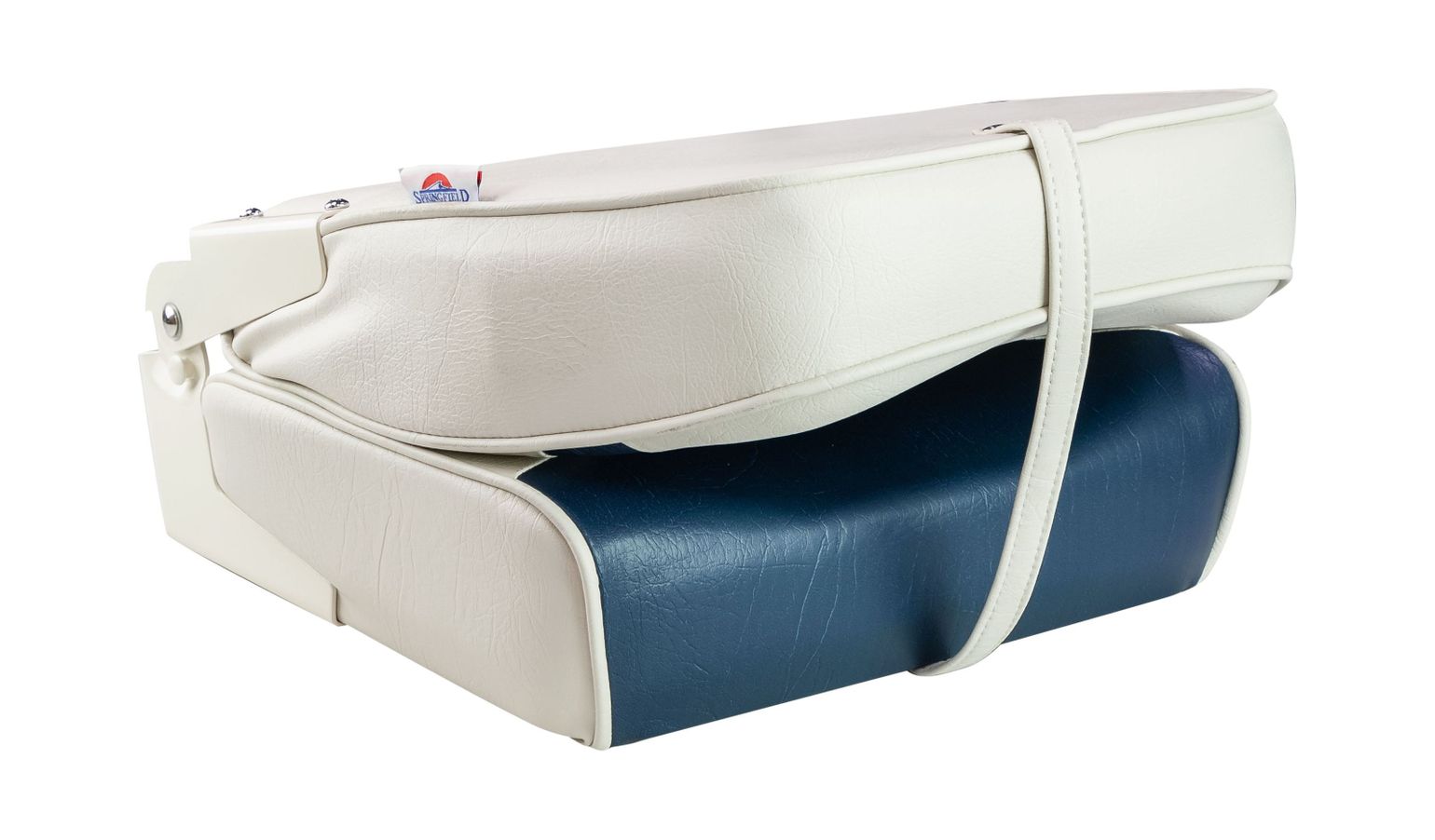 картинка Кресло складное мягкое ECONOMY с высокой спинкой, цвет белый/синий