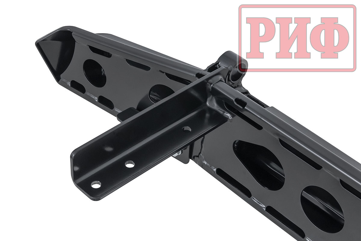 картинка Бампер РИФ задний УАЗ Хантер с квадратом под фаркоп, калиткой (справа), подсветкой номера, лифт 65 мм